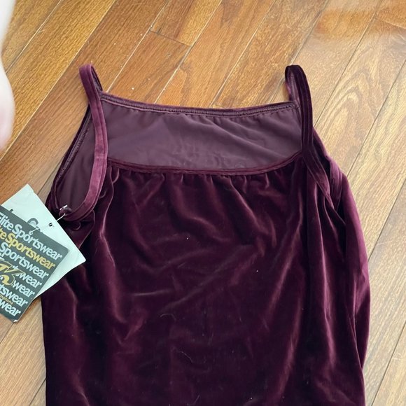 New GK Elite Sportswear Burgundy Velour Gem Dance Ballet Leotard Adult Large - Picture 14 of 15